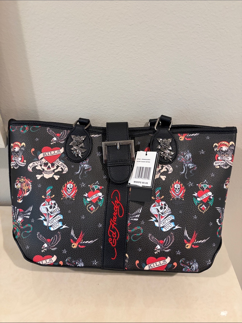 NWT Ed Hardy Tattoo Print Tote